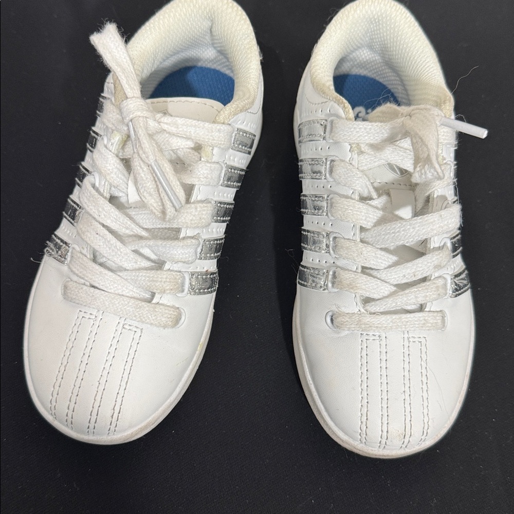K-Swiss White Sneakers with Metallic Accents